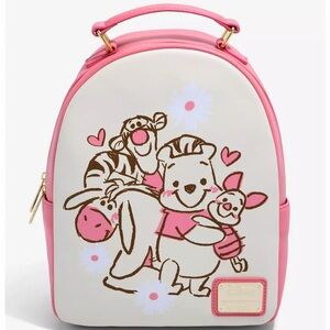 Disney Pink & White Winnie the Pooh Character Mini Backpack